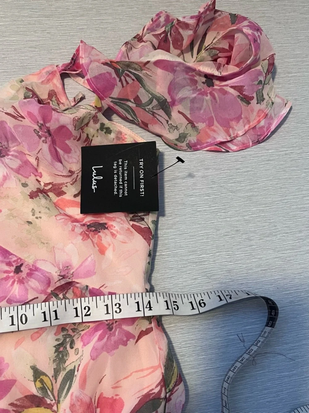 Lulus Watch Me Grow Pink Floral Print Cold-Shoulder High-Low Dress Size L NWT